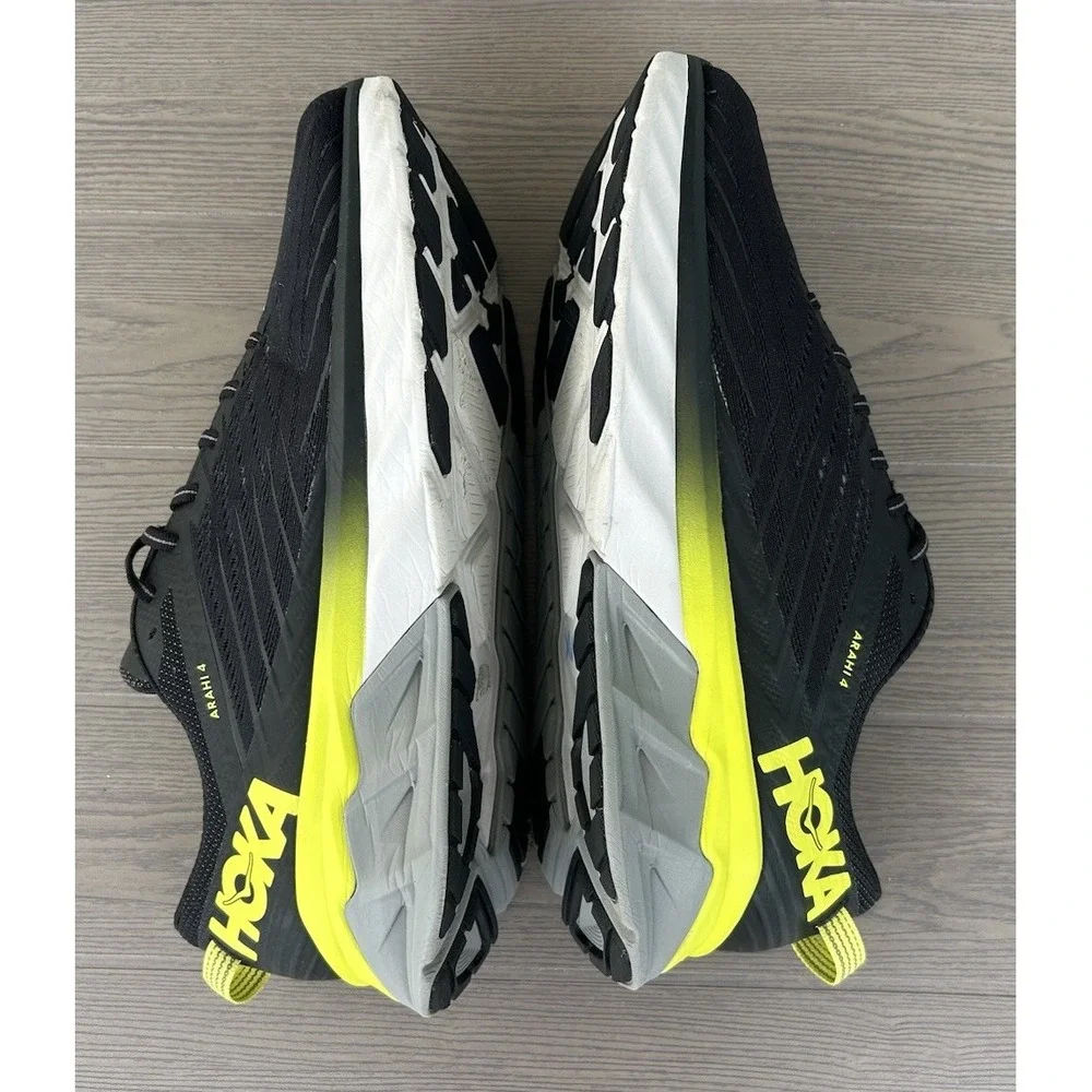 Hoka One One Size 12 Mens Black Arahi 4 Sports Performance Running Shoes